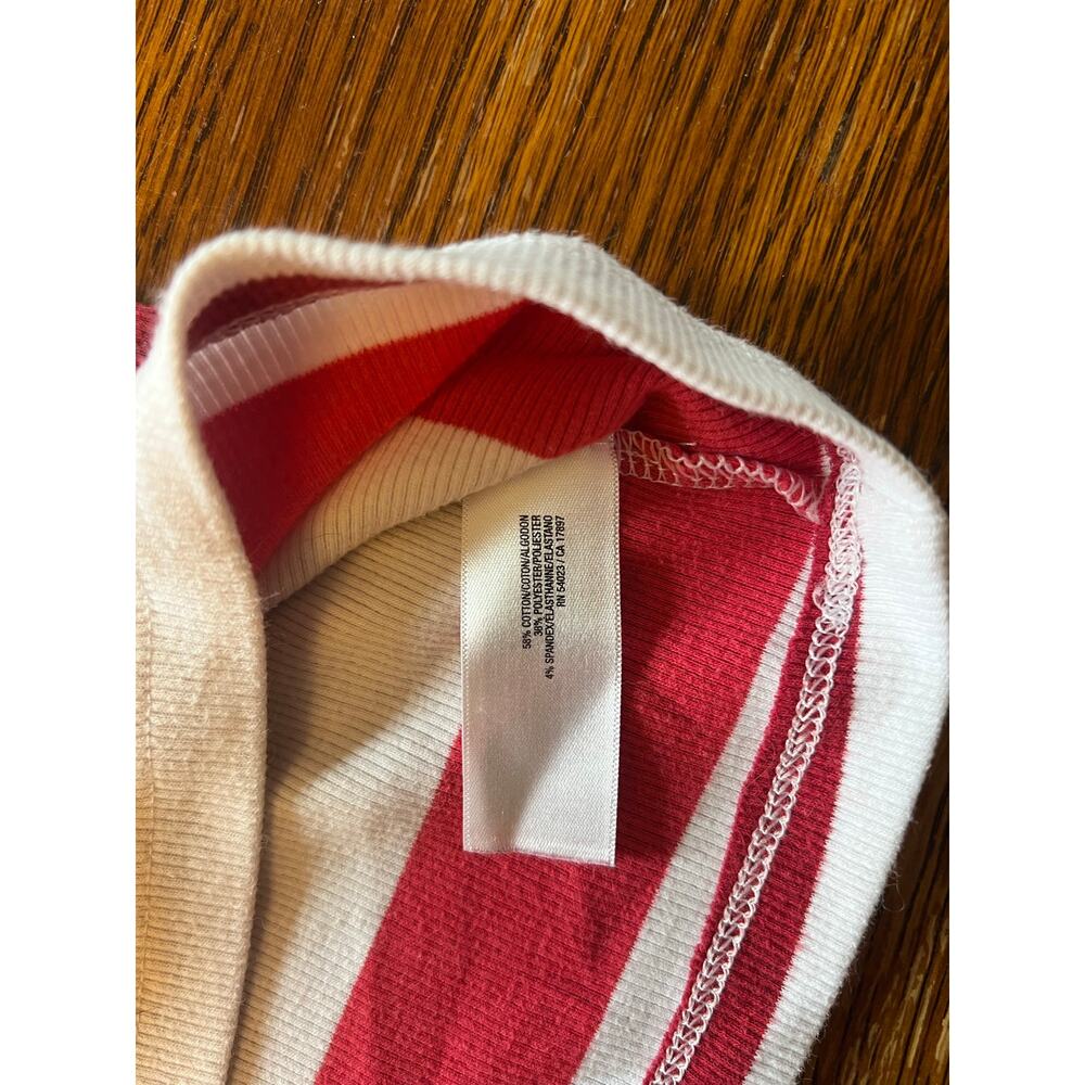 Old Navy The Perfect Tank XXL Plus Red White Pink Striped Ribbed Scoop Neck Boho - Picture 8 of 9